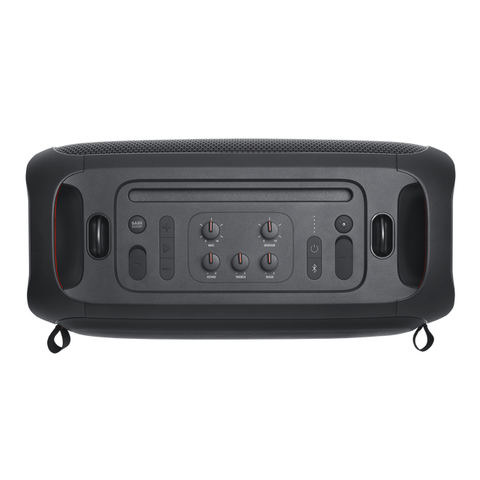 JBL PartyBox On-The-Go - Black - Portable party speaker with built-in lights and wireless mic - Top image number null